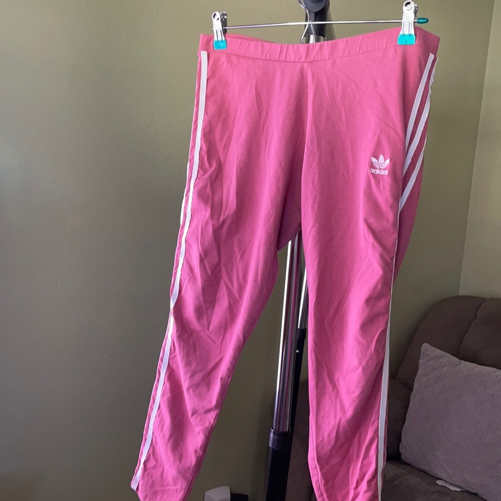 Pink Adidas Stripes Tights